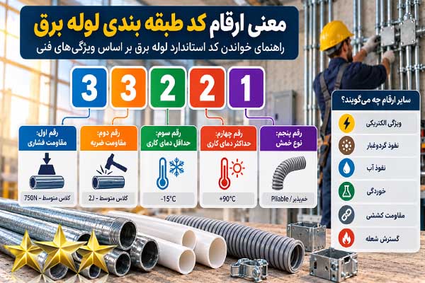 معنی ارقام کد طبقه بندی لوله برق